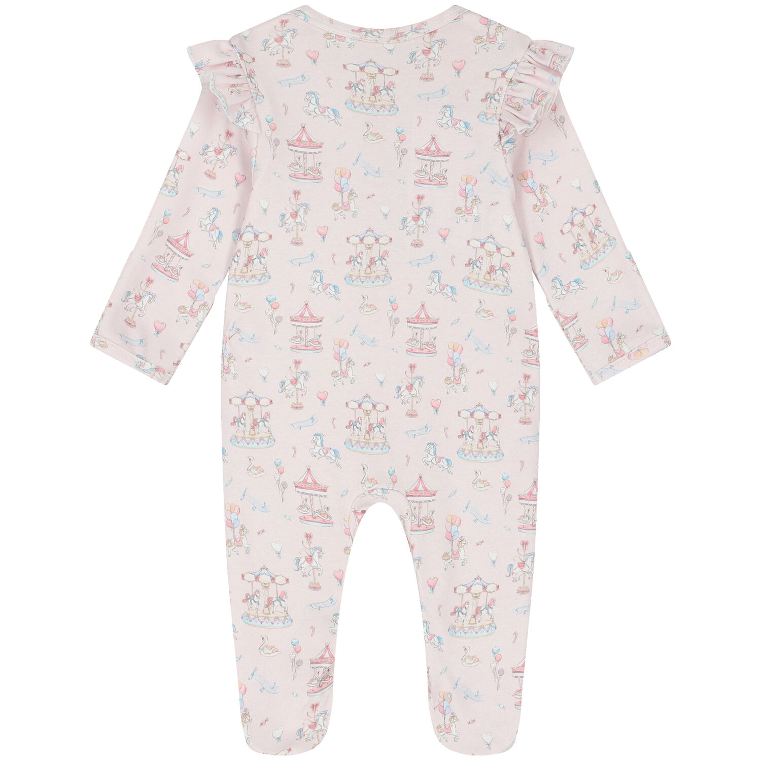 Baby Girls Pink Carousel Babygrow Set, 1, hi-res image number null